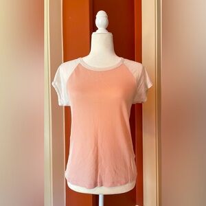 J.Crew pink/white t-shirt. Size S.